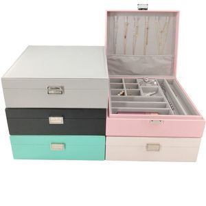 Smyckeslådor Box Organiser Double Layer Case Travel Storage for Women Girls Gift/Green AMWDG