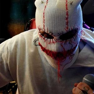 Czapki czapki/czaszki na Halloween Balaclava dzianina Zwykła przerażająca śmieszna maska ​​na twarz BALACLAVA HATP HAT T230719