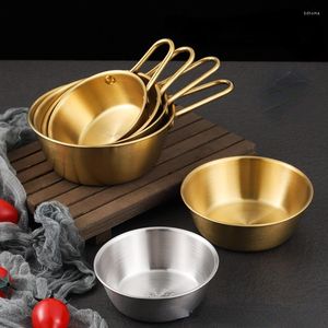 Bowls Korean Golden Rice Wine Bowl 304 Stainless Steel Snack With Handle Special Seasoning For Restaurant