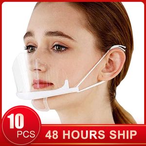 Spazzole per la pulizia 10PC Trasparente Sorriso Maschera Ristorazione Cameriere Chef Antiappannamento Maschere igieniche Cibo speciale Plastica Cucina Ristorante Strumento sanitario 230719