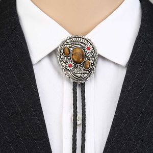 Bolo bağları Avrupa ve Amerikan moda bolo kravat yaka doğal akik kaya yaprağı aksesuarları erkekler takım elbise iyi sayaç partneri deri coll hkd230719