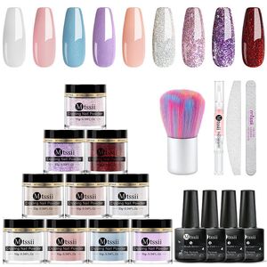 Nail Glitter Mtssii Dipping Powder Set Nail Flash Dipping System Nagelset entworfen für Ergonomie, natürliche Trocknung, lichtfreie Aushärtung, Nail Art Dekoration 230718