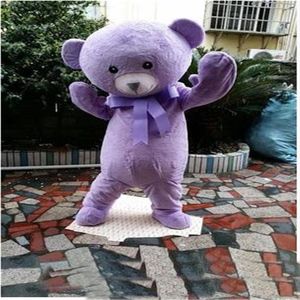 2018 Factory Cakes Teddy Bear Mascot Costume Animal Purple Lavender Mascot Bear Odzież Maskotka Dorosła kreskówka na Hallowe319s