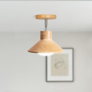 Taklampor modern stil log e27 bas 12w led lamp sovrum korridor studie sängen trä vägg ljus