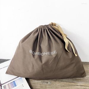 Present Wrap Custom Logo High Quality Cotton Drawstring Pouch Jewelry Cosmetic Clothes Packaging Bag Shoes Hat Storage Sack Wholesale 20p