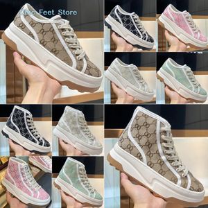 Designer Women Casual Sneaker Italy G 1977 Tennis Canvas Shoes Low-top High-top Classic Retro Sneaker Luxury Fabric Trims thick-soled Shoes Size 35-41