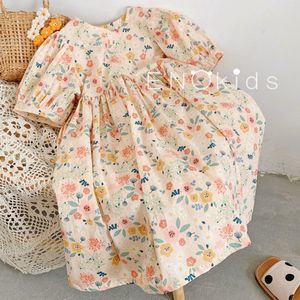 Sommarblommig klänning lolita barnflickor avslappnad midi klänning barn klänningar för tonåringar fest prinsess sundress 12 13 15 år gammal