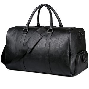 Duffel Bags Bolsa de viagem em couro PU com grande capacidade de boa qualidade para homens e cor preta com alça para roupas 230719
