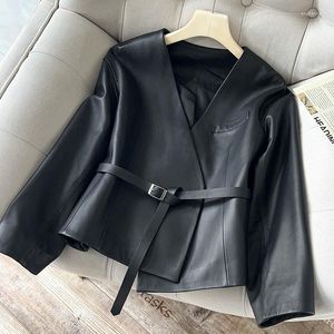 Women's Leather Genuine Small Clothing For Sheep Skin Fashionable Short Jacket 2023 Figure