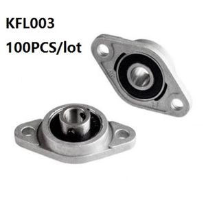 100pcs lot KFL003 FL003 17mm çinko alaşımlı yatak üniteleri yastık bloğu rulmanları CNC yönlendirici için flanş blok yatağı 308p