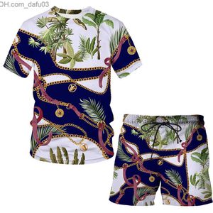 Trainingsanzüge für Herren Neue Sommer-Herren-T-Shirt-Shorts mit 3D-Druck, zweiteilig, lässig, luxuriös, übergroß, Herren-Jogginganzug Z230719