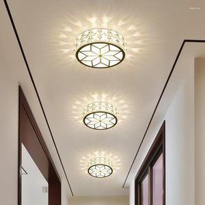 Plafoniere Ingresso in cristallo Cucina Lampade a led moderne Pannello circolare Luce per foyer Corridoi Scala Balcone Decorazione HZL-063