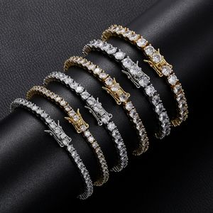Designer Luxury Armband Rock Tennis Chains Hip-Hop Tide Mens Armband Zircon-Microencased 3mm Diamonds Armband för män och kvinnor smycken