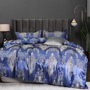 Conjuntos de cama Conjunto de capa de edredom de luxo Conjunto de cama de cetim rayon Conjunto de cama simples e elegante Conjunto de cama Queen King Simples Duplo Completo Sem lençol 230718