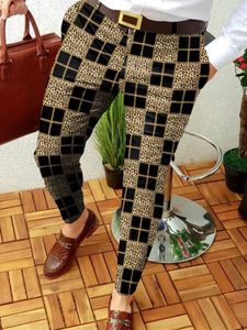 Erkekler Pantolon Erkekler İş Rahat Pantolon Retro Desen Baskı Düz ​​Uzun Erkek Bahar Sonbahar Moda Sokak Giysesi Vintage Giyim 230718