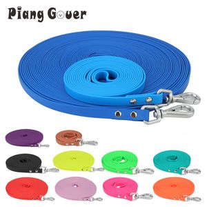 Hundehalsbänder Leinen PVC Lange Katze Traktion Blei Seil Candy Farbe Outdoor Kurze Haustier Leine Blau Rose Rot Gelb 230719