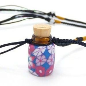 Färgglada glas Essential Oil Bottle Pendant Fimo Clay Parfume Vials Wedding Present 10st/Lot