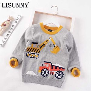 Pullover 2023 Autumn Winter New Baby Boys tröja Jumper Cotton Cartoon Children Sweaters Toddler Pullover Fashion Barnkläder 2-8Y HKD230719