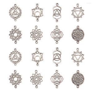 Charms 80 Stück 8 Stile tibetische Blumenlegierung Hohlchakra-Verbinder für Schmuckherstellung Armbänder Bulk