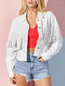 Women's Jackets Women S 2023 Distressed Denim Jacket With Frayed Hemline And Embroidered Floral Details - Stylish Long Sleeve Button Down