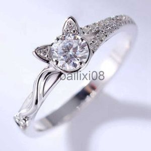 Anelli a fascia Anelli di moda per donne carine Sweetheart Kitten Simply Cat Style Ring Girls Party Jewelry Gift J230719