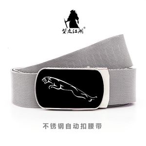 Neck Ties Men Leather Belt Metal Automatic Buckle Brand High Quality Luxury Belts for Famous Work Business Stainless Steel Strap 230718