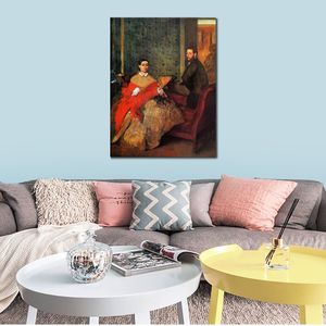 Ballerina Canvas Art Edmondo and Therese Morbilli Edgar Degas Painting Hand Oil Painted Home Office Wall Decor Modern