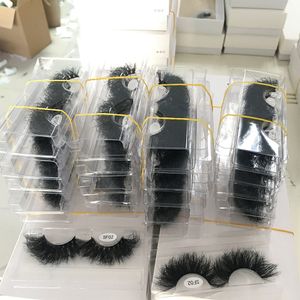 Cílios Postiços Volume 5 100 Pares 25MM Atacado Três CONJUNTOS Total 15 Estilo Sem Caixas Real Mink Fofo 230718