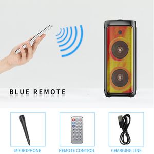 Portabla högtalare trådlöst Bluetooth -högtalare med mikrofon utomhus högeffekt kvadratdans subwoofer party karaoke musik kolumn med TF -kort 230718