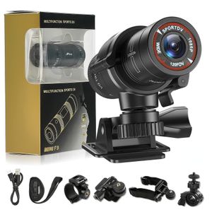 Sportowa akcja kamery wideo F9 Kamera akcji HD 1080p Motorcycle Hełm Kamer Outdoor Sport DV wideo DVR Audio Recorder Cam do samochodu rower 230718