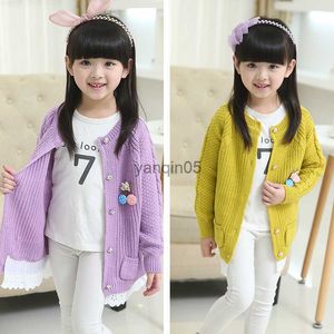 Pullover Girls Sweater Autumn Teenage Girls Sticked Cardigan Coat School Children kläder 2020 New Kids Girls Sweater 4 6 8 10 12 Yrs HKD230719