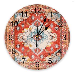 Wall Clocks Vintage Carpet Texture Clock Large Modern Kitchen Dinning Round Bedroom Silent Hanging Watch