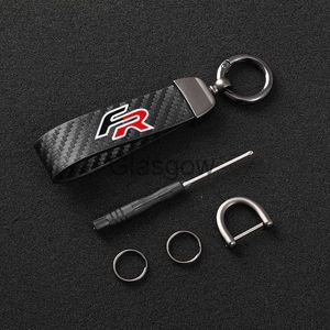 Bilnyckel Ny nyckelring för Seat FR Leon MK3 MK2 5F LBIZA ALTEA CAR METAL LEATHER KEY CHEAD CHEA med Car Key Ring Auto Accessories X0718