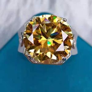 Cluster Rings Agressivo Anel Masculino de Ouro Amarelo Atraindo Riqueza Nobre Oito Corações Setas Corte Pedra Principal 10 S