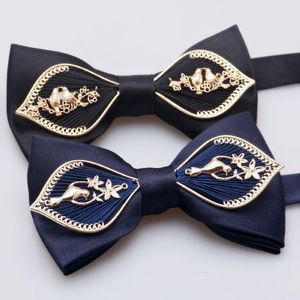 Bow Ties Wedding Groom Bow Tie Han Silk Groomsman Group Black Navy Xiuhe Dragon Phoenix Diva Dress Bow 230719