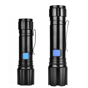 Leistungsstarke LED-Taschenlampen mit hohem Lumen, Taschenlampen, taktische Jagd-Taschenlampe, Zoombare Zoom-Lampe, Typ-C-USB-wiederaufladbare 18650-Batterie-Taschenlampe