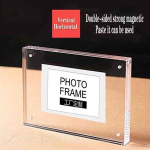 Magnetiskt transparent kristallpo -ramar för bilder Akryl Po Frame Creative Mini Home Decoration Birthday Present Premium242b