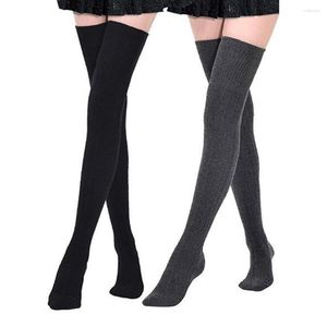 Women Socks 2pairs Extra Long Elastic Casual Thigh High Leg Warm Over Knee Non Slip For Autumn Winter Fashion Soft Solid