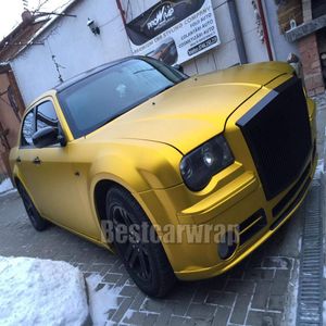 Ice Gold Satin Chrome Vinyl Wrap dla całego samochodu z folią pokrywającą pęcherz z pęcherzykiem powietrza