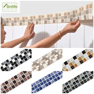 Wall Stickers Funlife Wall Border Tile Sticker Wall Sticker Removable fGreek Buiding Blocks Peel Stick Oil Proof for Kitchen Floor Bathroom 230718
