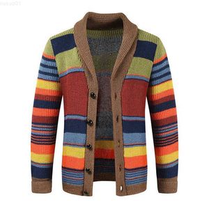 Herrtröjor 2023 Spring Fashion Men's V-ringning Krage Cardigan Sweater Slim Fit Cable Sticka Patchwork Merino Woolen Long Sleeve Casual Man L230719