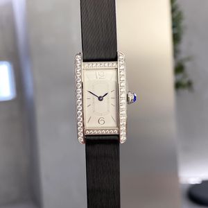 Tankklocka Luxury Fashion Women American Tank 35.8mm Vintage Diamond Gold Platinum Rectangle Quartz Watch Calf Leather Watch Strap Gift för par