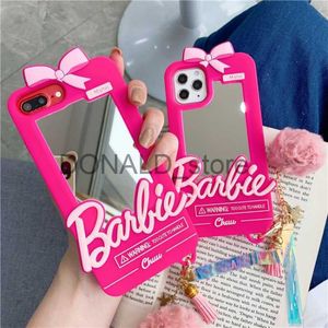 Estojo para Celular Estéreo Espelho Barbie Adequado para Apple/iPhone Estojo para Celular 11/12 Max/13/X7 Silicone SE Case x J230719