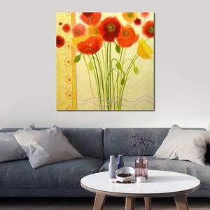 Flowers Canvas Art Sizzle Handcrafted Abstract Painting Modern Decor for Office