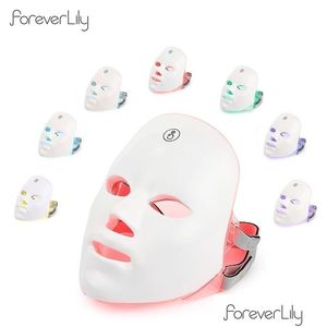 Inne elementy masażu twarz Urządzenia pielęgnacyjne ładunek USB 7 kolory LED MASK PON terapia skórna odmładzanie przeciw trądziku Usuwanie Brightenin DHSYM