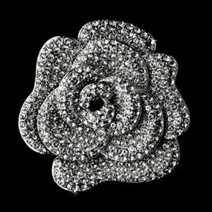 Elegante scintillante strass di cristallo pieno strass da sposa grande fiore rosa spilla spilla regalo di fine anno accessorio300P