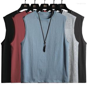 Men's Tank Tops Fashion Casual Summer Bodybuilding Sleeveless Vest Gym Fitness Solid Muscle O-neck Black White Men Clothing