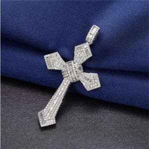 2020 Vintage Diamond cz Cross Pendant 100% 925 Sterling Silver Party Wedding Pendants Colar For Women men moissanite Jewelry235J