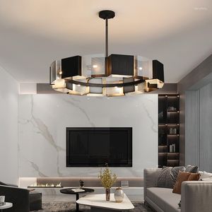 Lustres LED Art Lustre Pendente Lâmpada Luz Criativa Pós-moderna Sala de Jantar Sala de Estar Luminárias Penduradas Decoração Ferro Redondo Designer