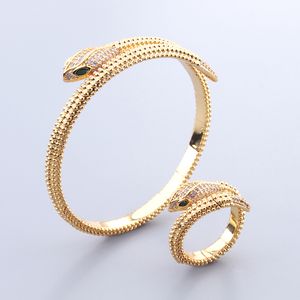 Ny 18K guld orm silver armband armband för kvinnor sätter ring män lyx tennis mode unisex smyckesdesigner kvinnor juvelery fest gåvor tillbehör bröllop